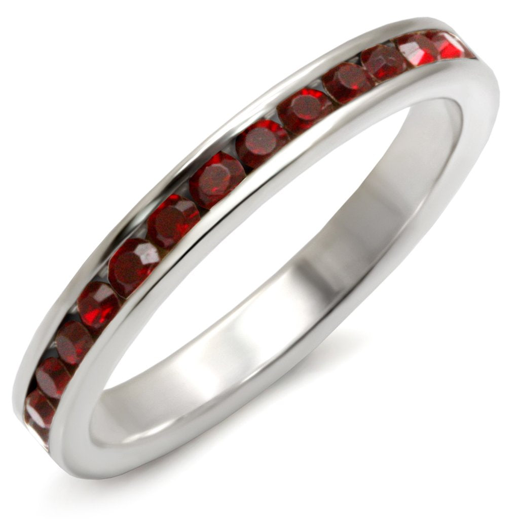 JCE143 High-Polished 925 Sterling Silver Ring with Top Grade Crystal  in Siam