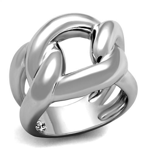 JCE1074 Rhodium Brass Ring with No Stone