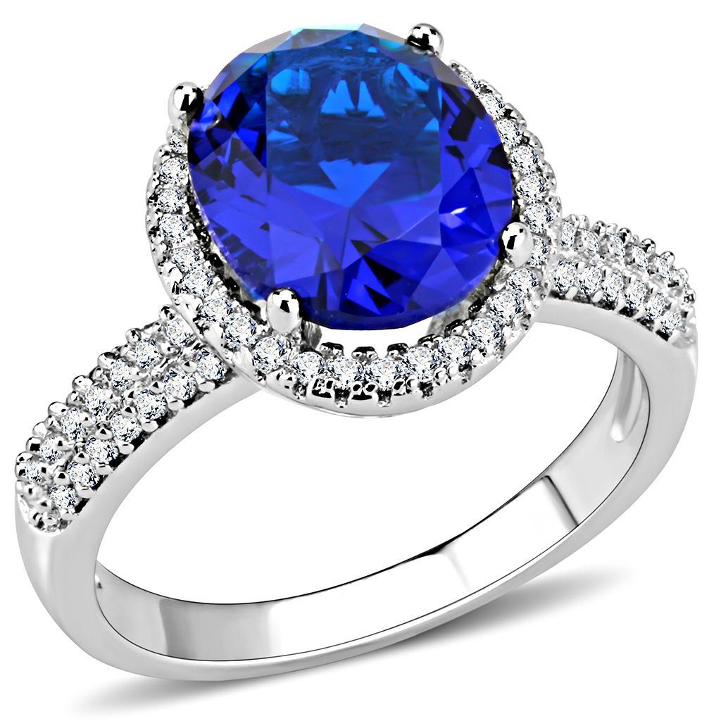 JCE1516 Rhodium Brass Ring with Synthetic  in Montana