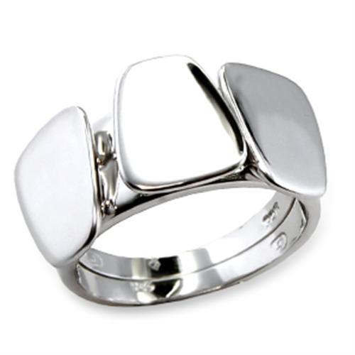 JCE518 Rhodium Brass Ring with No Stone