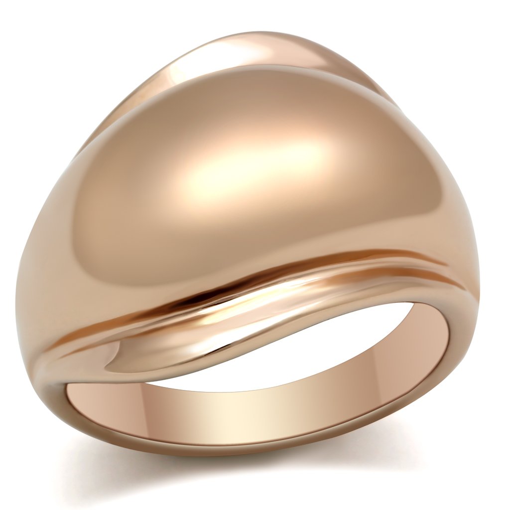 JCE157 IP Rose Gold(Ion Plating) Brass Ring with No Stone