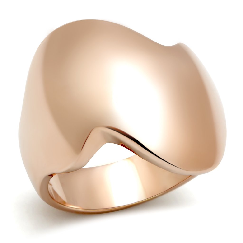 JCE160 IP Rose Gold(Ion Plating) Brass Ring with No Stone