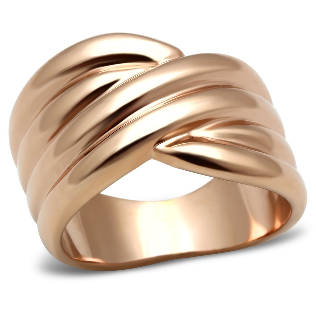JCE205 IP Rose Gold(Ion Plating) Brass Ring with No Stone