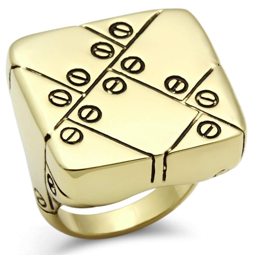 JCE287 IP Gold(Ion Plating) Brass Ring with Epoxy  in Jet