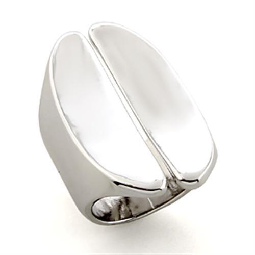 JCE207 Rhodium White Metal Ring with No Stone