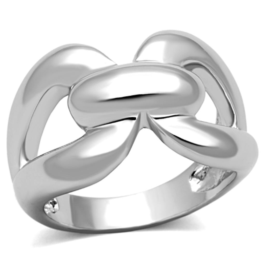 JCE2962 Rhodium Brass Ring with No Stone