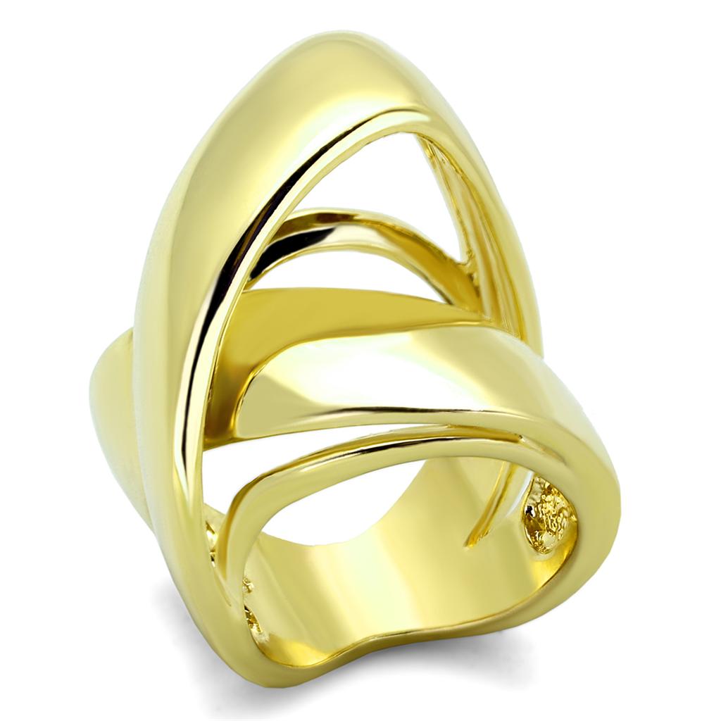 JCE3192 Gold Brass Ring with No Stone