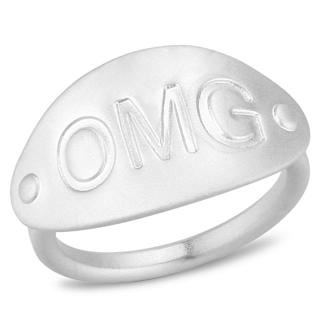 JCE4244 Matte Rhodium Brass Ring with No Stone