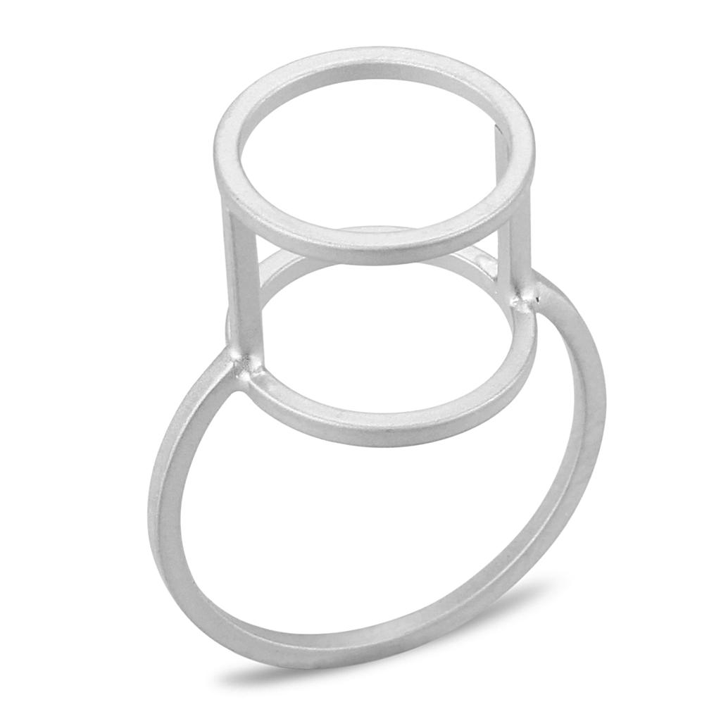 JCE4250 Matte Rhodium Brass Ring with No Stone