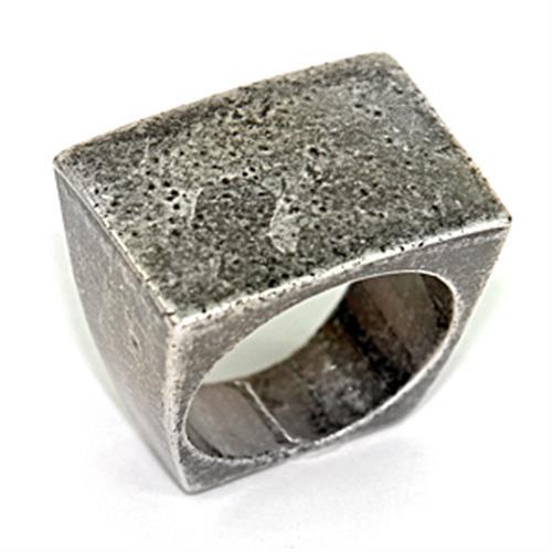 JCEA057 Ruthenium Brass Ring with No Stone
