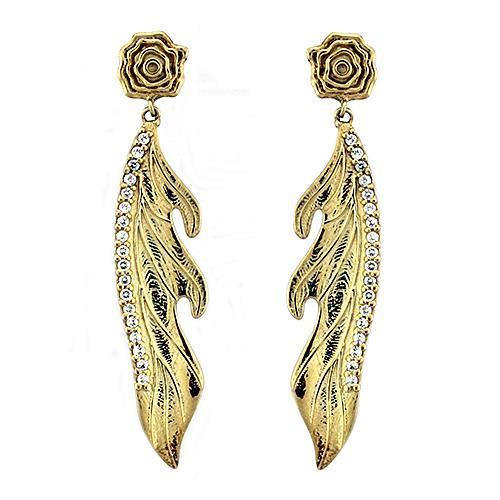 JCEAS1313 Gold 925 Sterling Silver Earrings with AAA Grade CZ  in Clear-Default Title