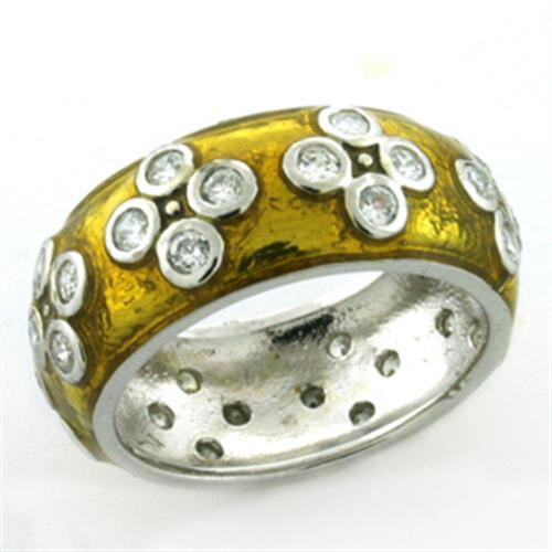 JCEAS729 Rhodium 925 Sterling Silver Ring with Epoxy  in Topaz