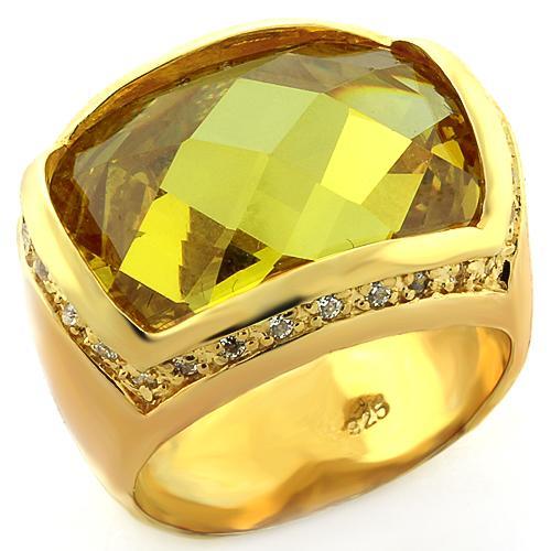 JCEAS819 Gold 925 Sterling Silver Ring with AAA Grade CZ  in Topaz