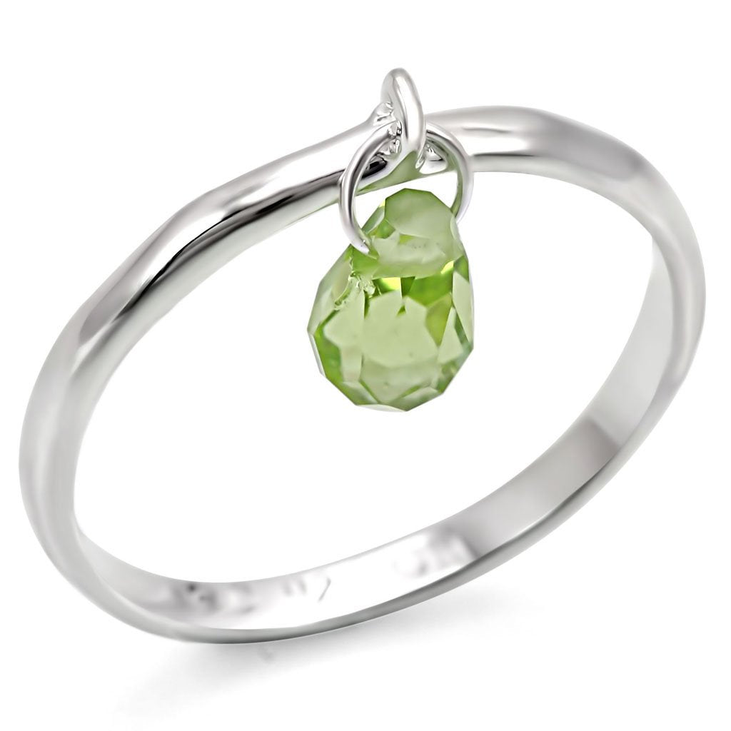 JCES321 Silver 925 Sterling Silver Ring with Genuine Stone  in Peridot