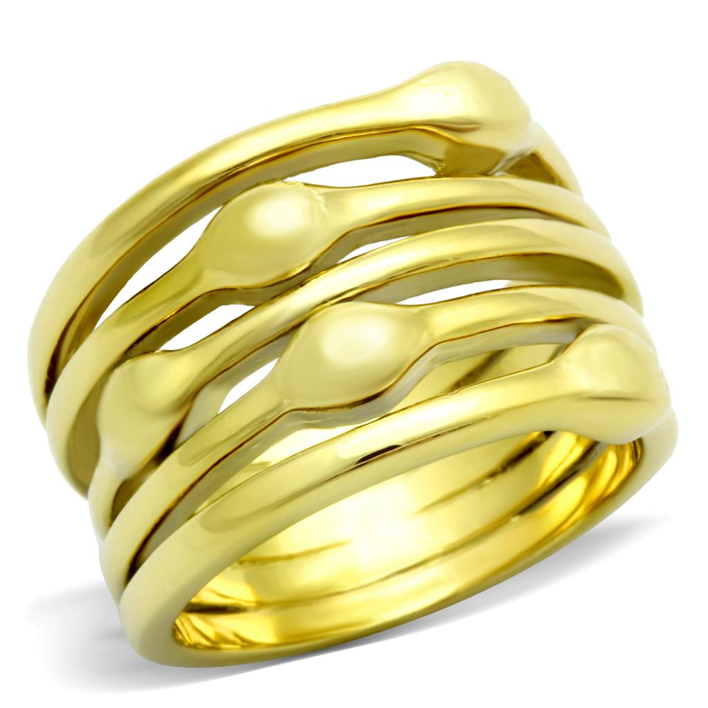 JCE106G IP Gold(Ion Plating) Stainless Steel Ring with No Stone