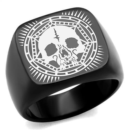 JCE2306 IP Black(Ion Plating) Stainless Steel Ring with No Stone