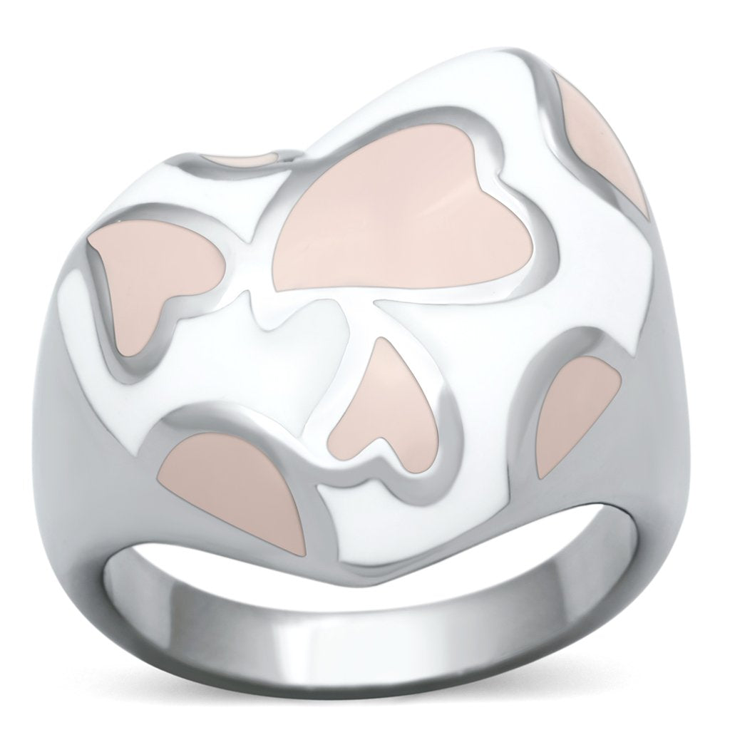JCE843 High polished (no plating) Stainless Steel Ring with Epoxy  in Multi Color